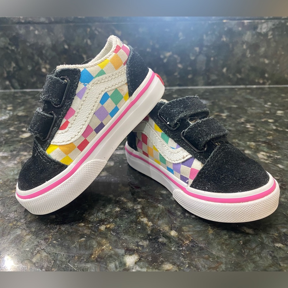 Vans Toddler Rainbow Checkered Sneakers